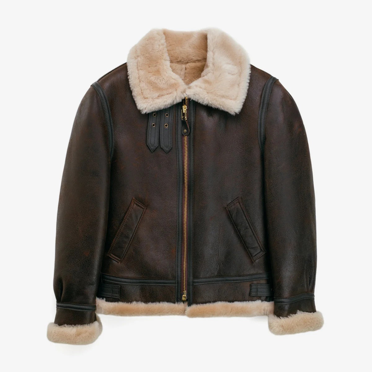 B-3 Sheepskin Shearling Aviator Flight Jacket