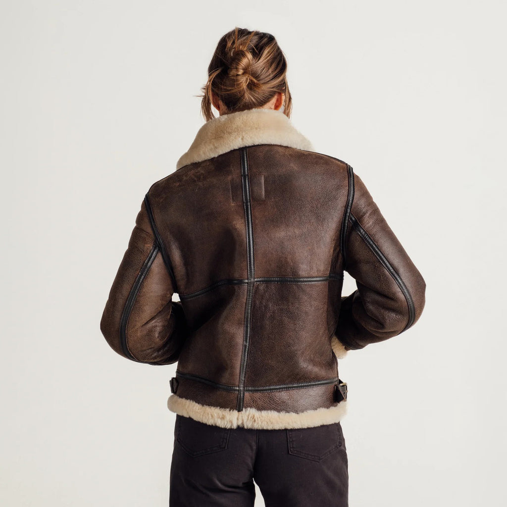 B-3 Sheepskin Shearling Aviator Flight Jacket