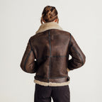 B-3 Sheepskin Shearling Aviator Flight Jacket