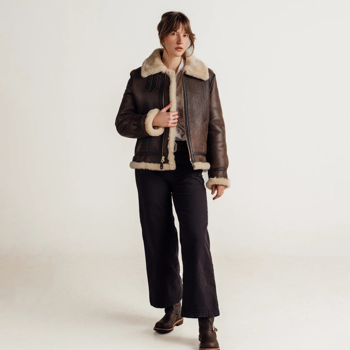 B-3 Sheepskin Shearling Aviator Flight Jacket