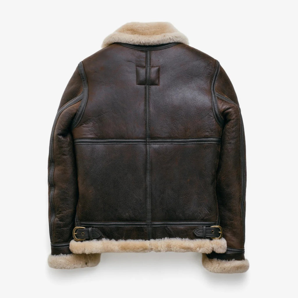 B-3 Sheepskin Shearling Aviator Flight Jacket