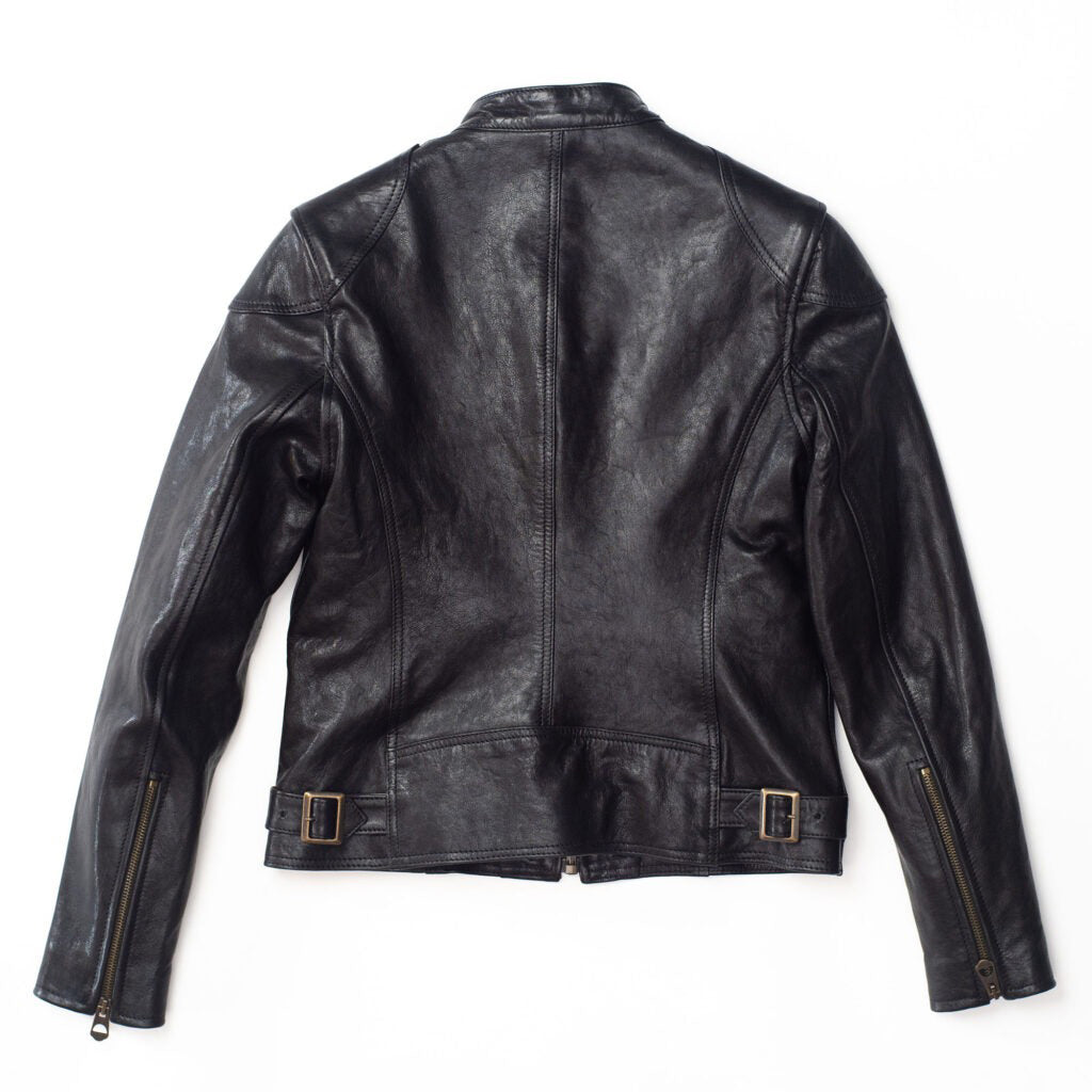 Café Racer Women's Black Leather Jacket