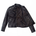 Café Racer Women's Black Leather Jacket