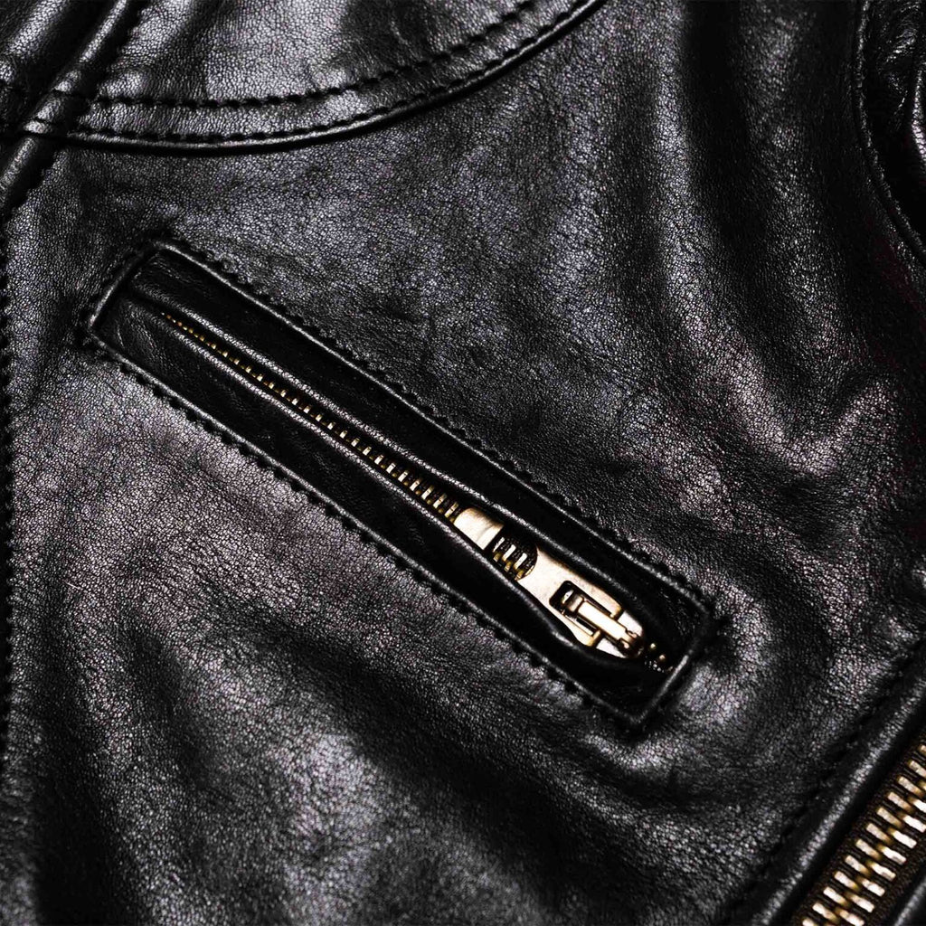 Café Racer Women's Black Leather Jacket