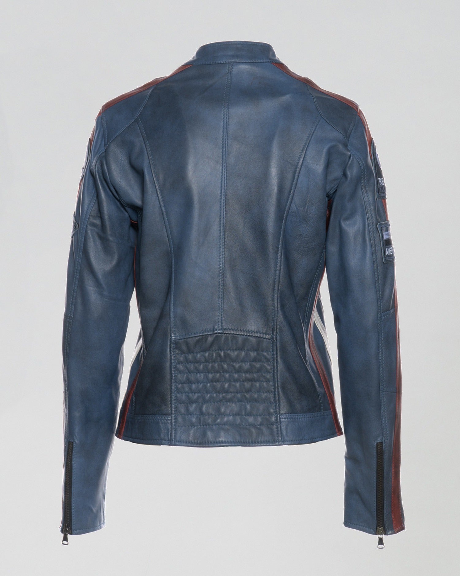 Brown Women's Buffed Genuine Leather Biker Jacket