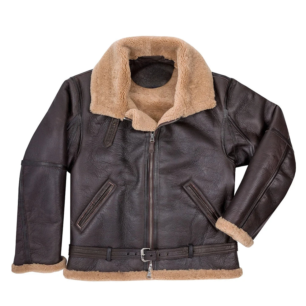 Men's RAF Fighter Weight Sheepskin Leather Bomber Jacket