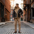 Men's RAF Fighter Weight Sheepskin Leather Bomber Jacket