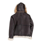 Men's B-3 Hooded Shearling Sheepskin Leather Jacket