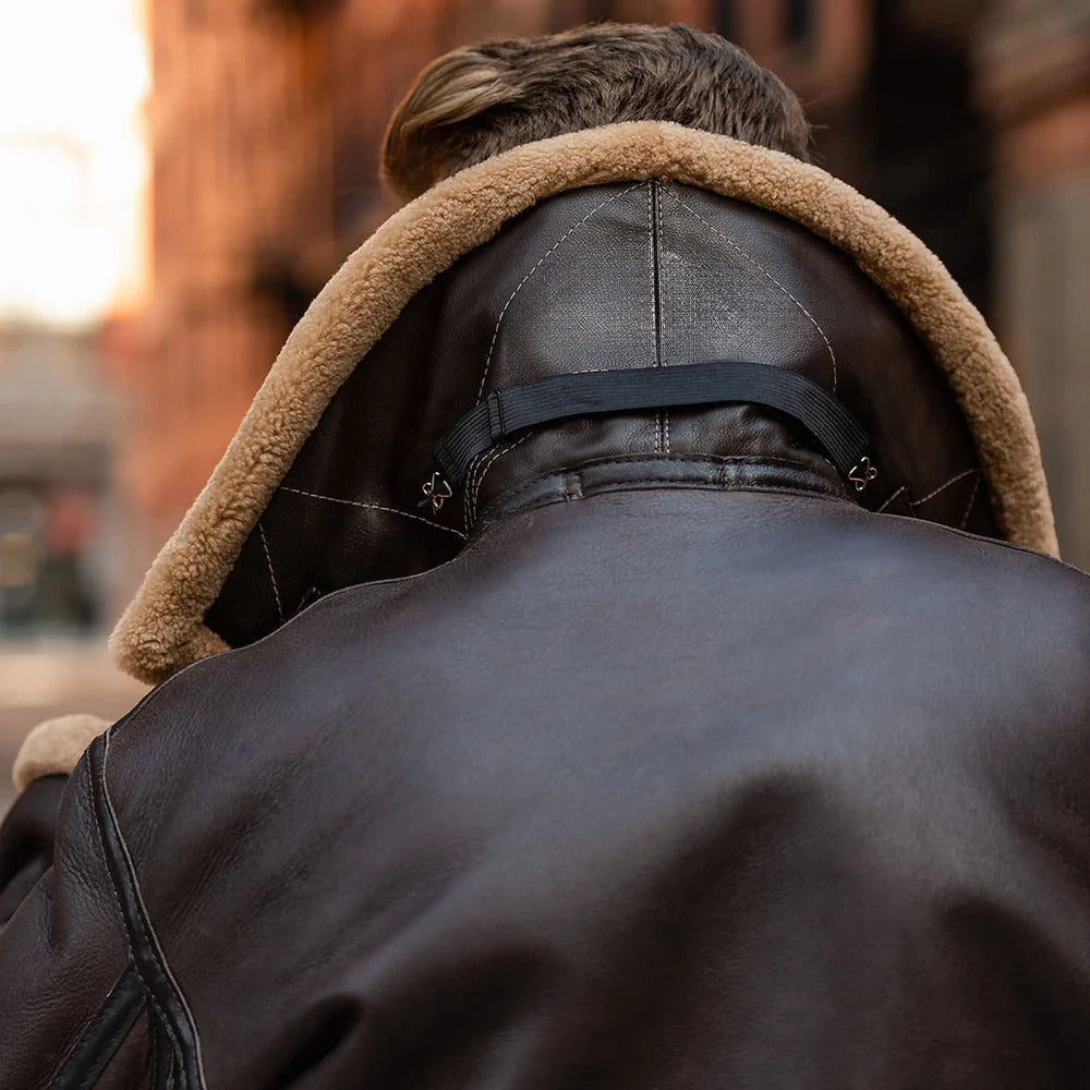 Men's RAF Fighter Weight Sheepskin Leather Bomber Jacket
