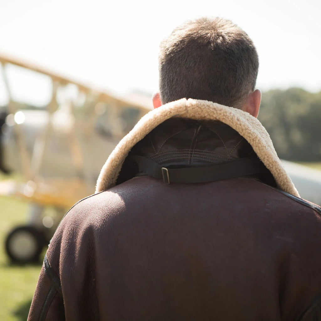 Men's RAF Fighter Weight Sheepskin Leather Bomber Jacket