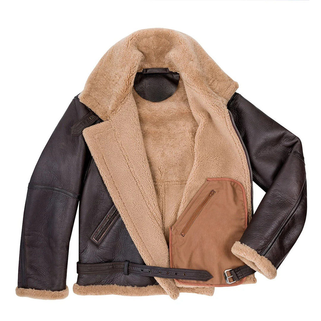 Men's RAF Fighter Weight Sheepskin Leather Bomber Jacket