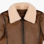 Handmade Women's Black Sheepskin Leather Shearling Jacket