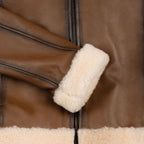 Handmade Women's Black Sheepskin Leather Shearling Jacket
