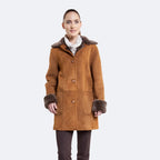 Handmade Women's Black Shearling Leather Coat – Soft Sheepskin Winter Coat