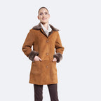 Handmade Women's Black Shearling Leather Coat – Soft Sheepskin Winter Coat