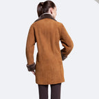 Handmade Women's Black Shearling Leather Coat – Soft Sheepskin Winter Coat