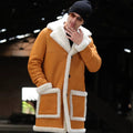 Men's Mustard Shearling Long Coat