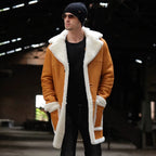 Men's Mustard Shearling Long Coat