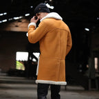Men's Mustard Shearling Long Coat