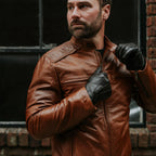 Men's Brown Leather Biker Jacket | Motorcycle Jacket