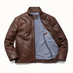 Men's Dark Brown Lightweight Leather Motorcycle Jacket
