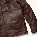 Men's Dark Brown Lightweight Leather Motorcycle Jacket