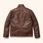 Men's Dark Brown Lightweight Leather Motorcycle Jacket