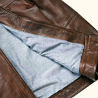 Men's Dark Brown Lightweight Leather Motorcycle Jacket