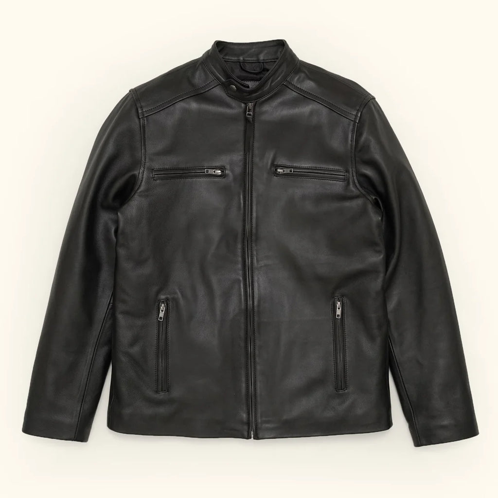 Men's Black Leather Moto Jacket | Biker Jacket