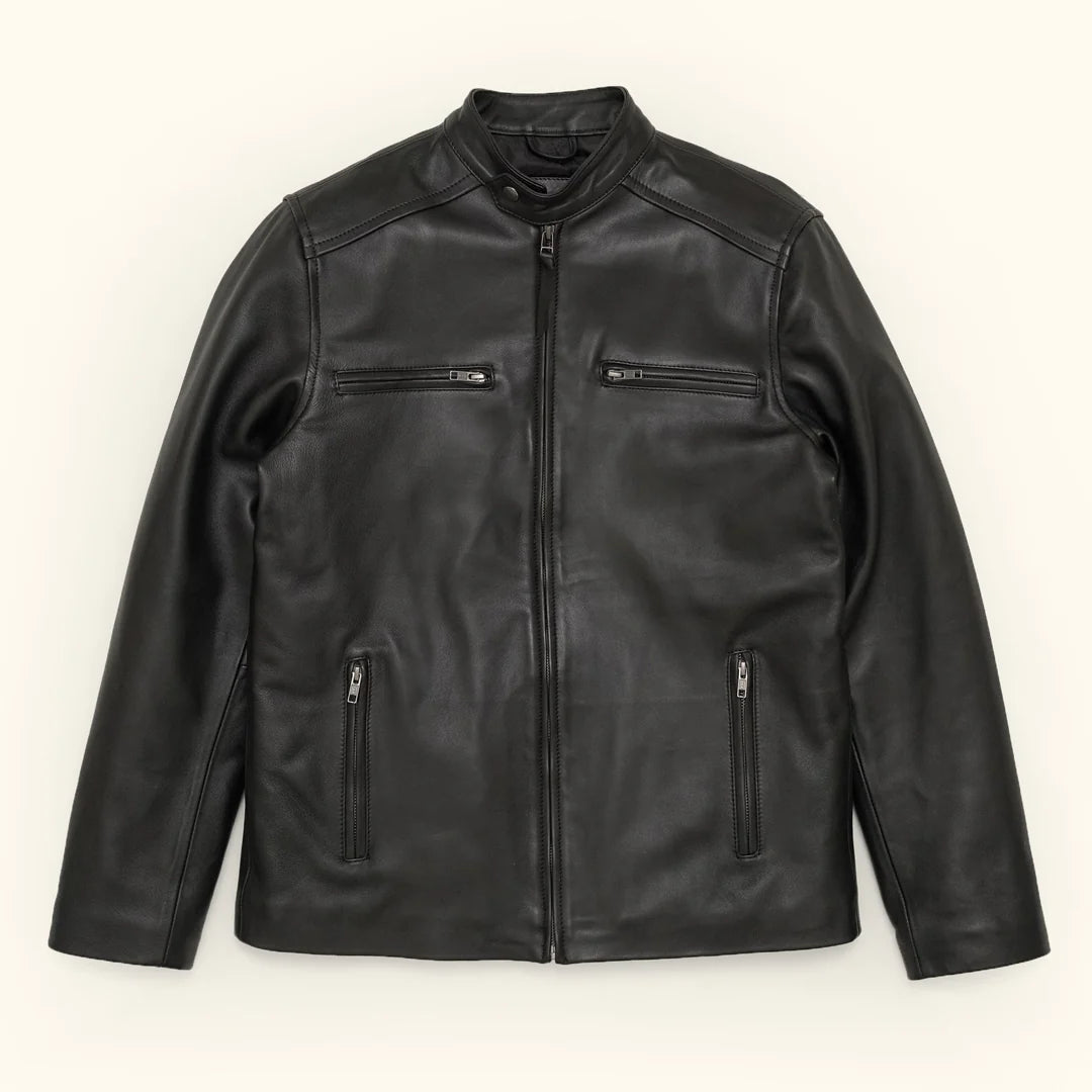 Men's Black Leather Moto Jacket | Biker Jacket