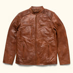 Men's Brown Leather Biker Jacket | Motorcycle Jacket