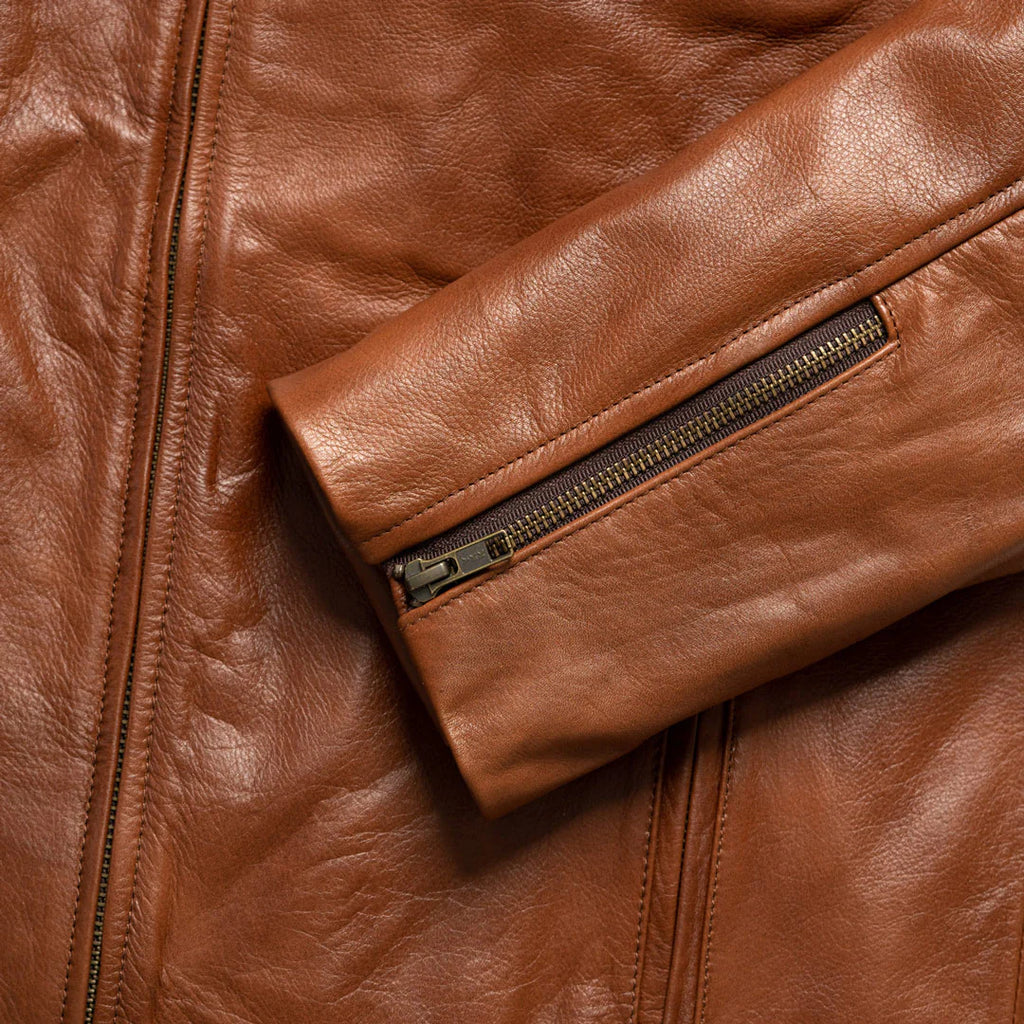 Men's Brown Leather Biker Jacket | Motorcycle Jacket