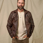 Men's Dark Brown Lightweight Leather Motorcycle Jacket