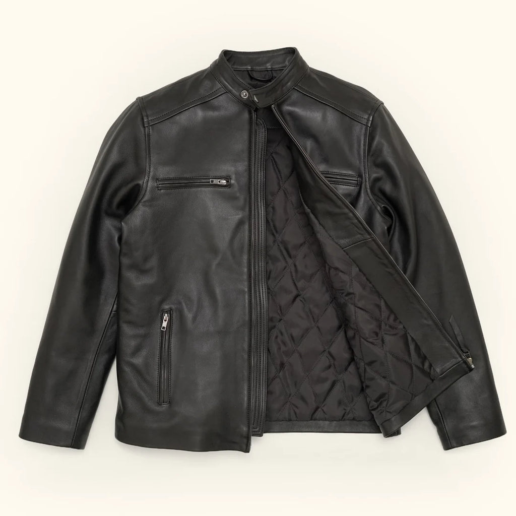 Men's Black Leather Moto Jacket | Biker Jacket