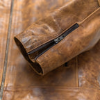 Men's Brown Cafe Racer Leather Biker Jacket