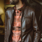 Men's Dark Brown Leather Biker Jacket | Moto Jacket