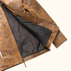 Men's Brown Cafe Racer Leather Biker Jacket
