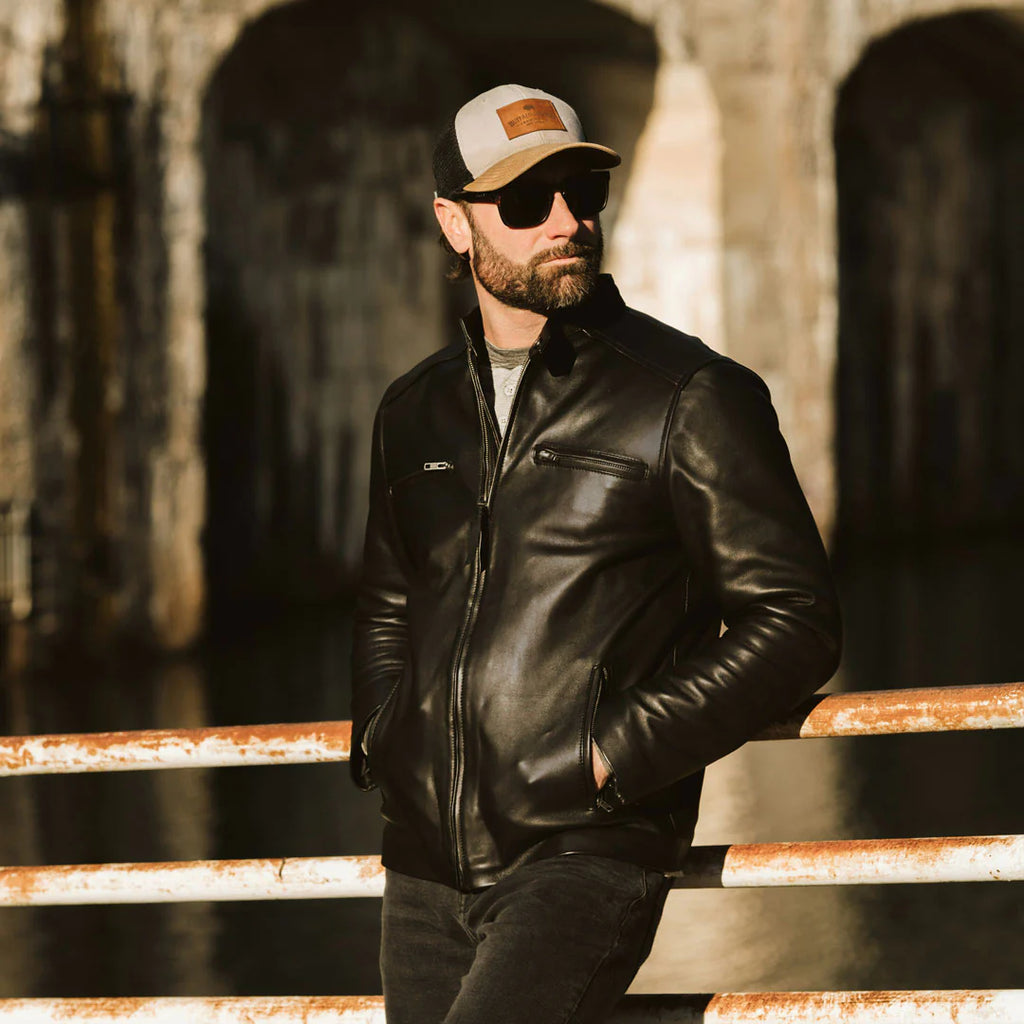 Men's Black Leather Moto Jacket | Biker Jacket