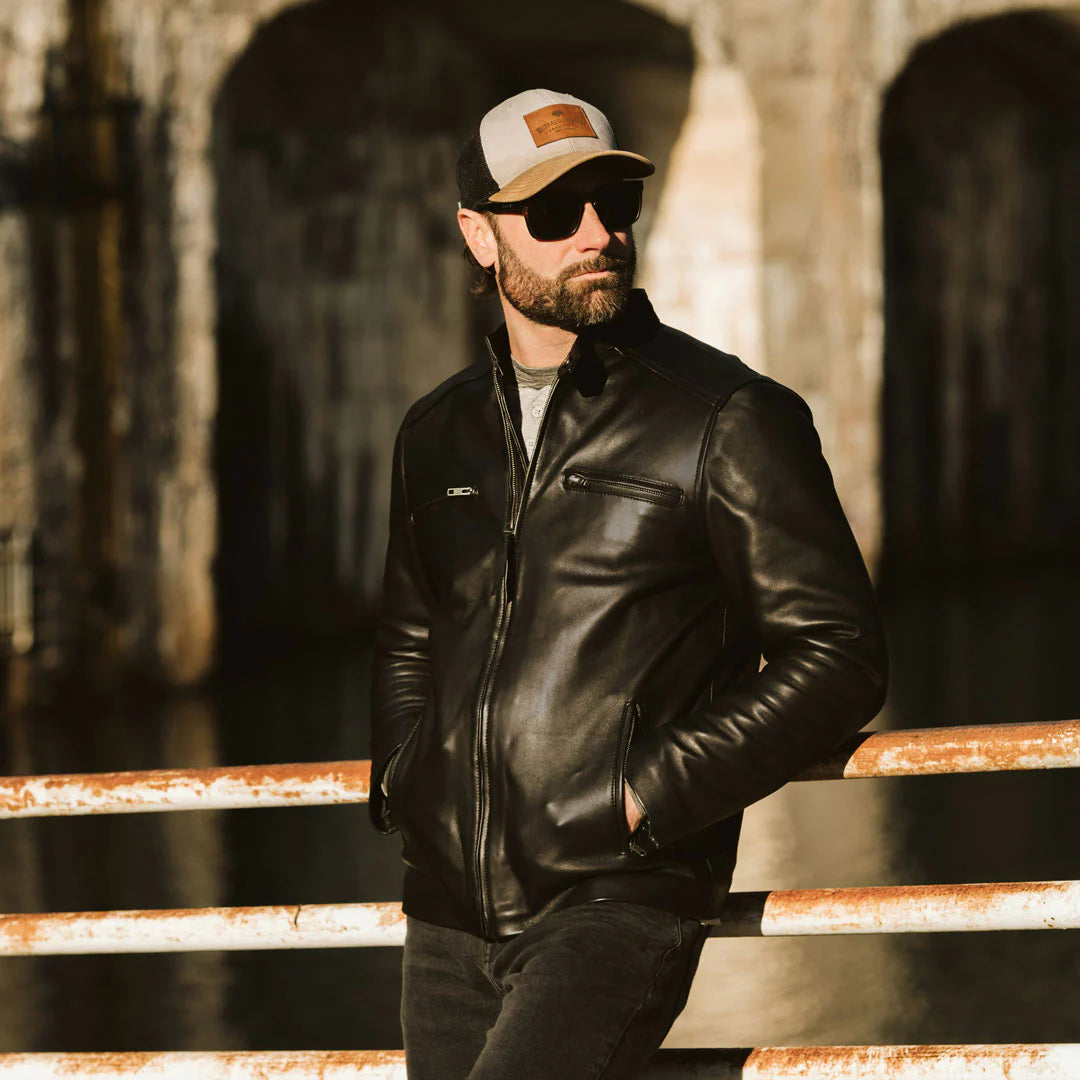 Men's Black Leather Moto Jacket | Biker Jacket