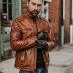 Men's Brown Leather Biker Jacket | Motorcycle Jacket