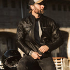 Men's Black Leather Moto Jacket | Biker Jacket