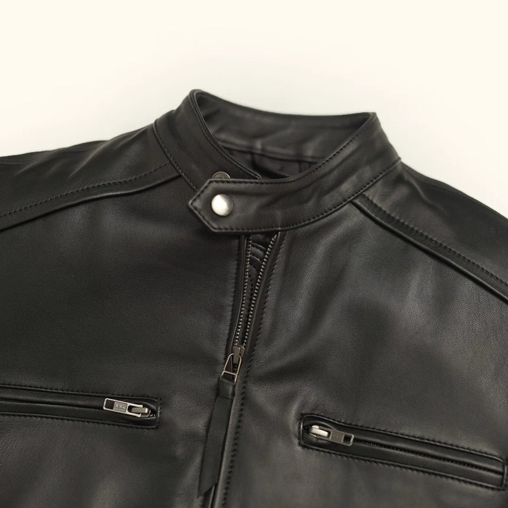 Men's Black Leather Moto Jacket | Biker Jacket