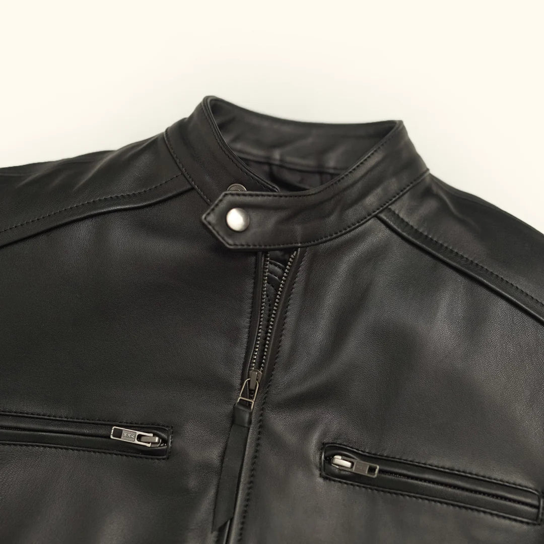 Men's Black Leather Moto Jacket | Biker Jacket