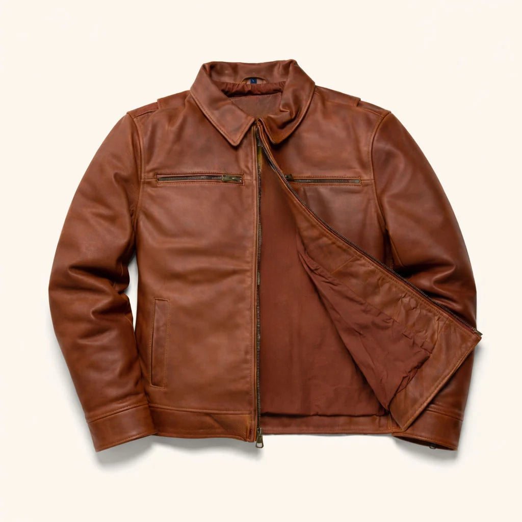 Men's Brown Legacy Leather Flight Jacket – Full Grain Cow Leather