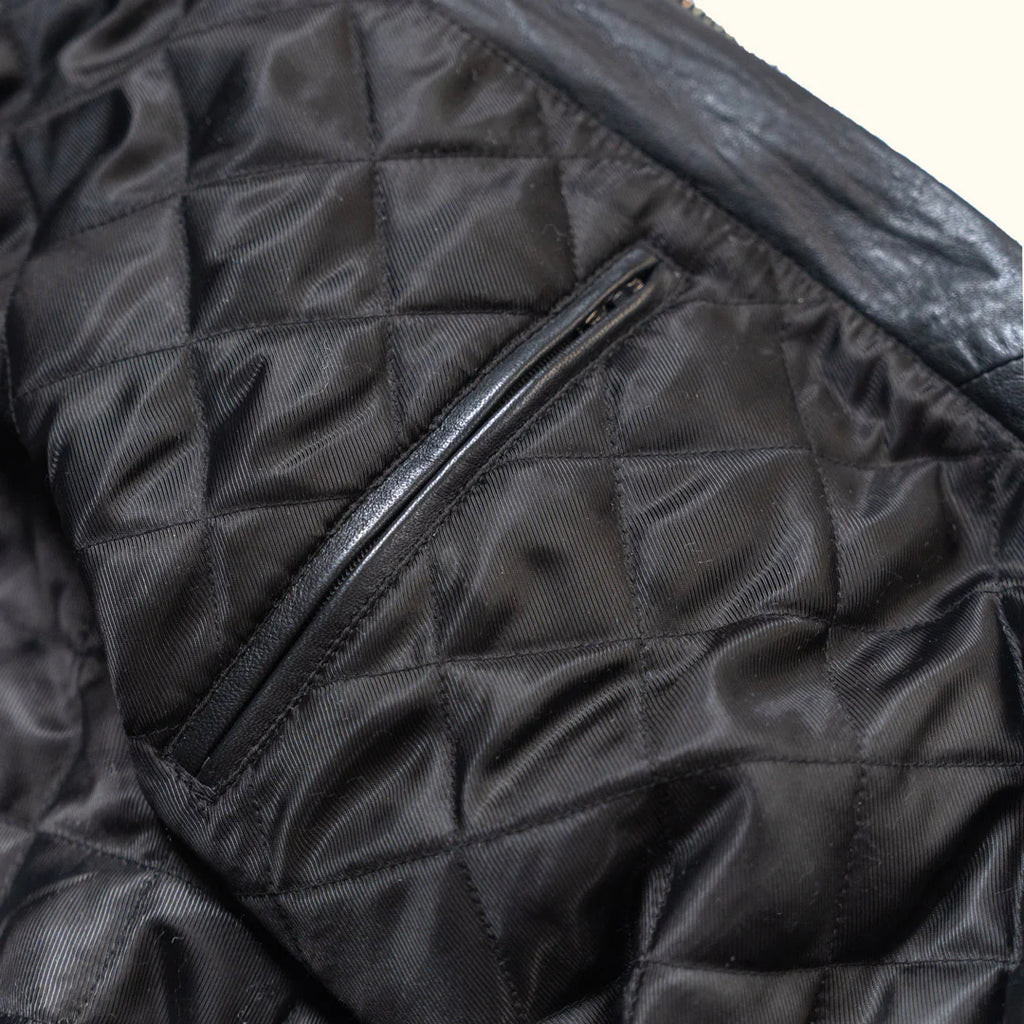 Men's Black Lambskin Leather Biker Jacket