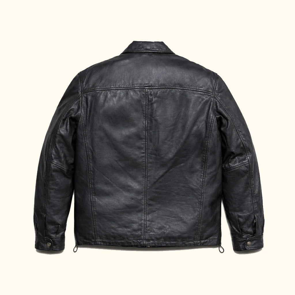 Men's Black Lambskin Leather Biker Jacket