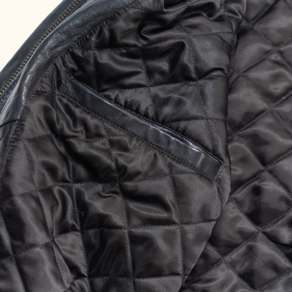 Men's Black Lambskin Leather Biker Jacket