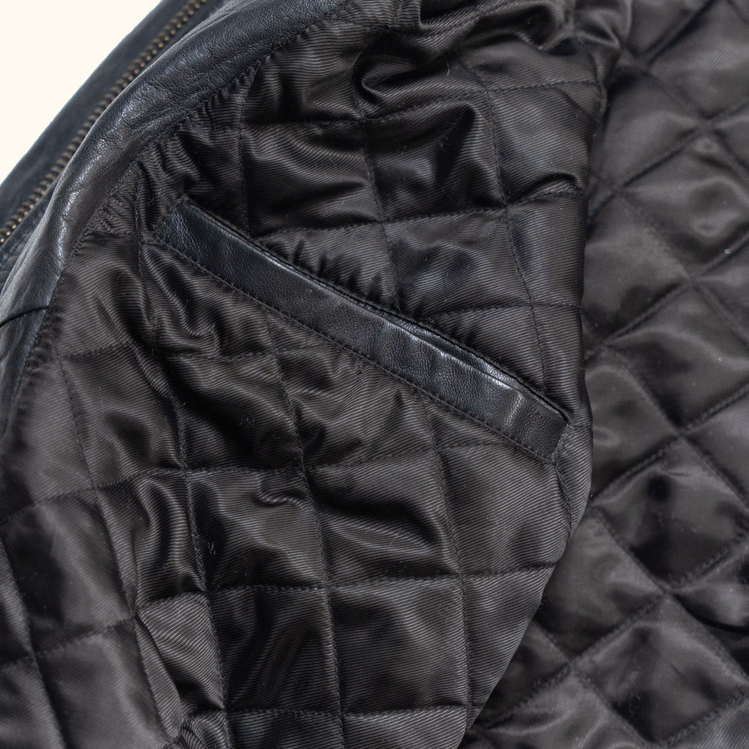 Men's Black Lambskin Leather Biker Jacket