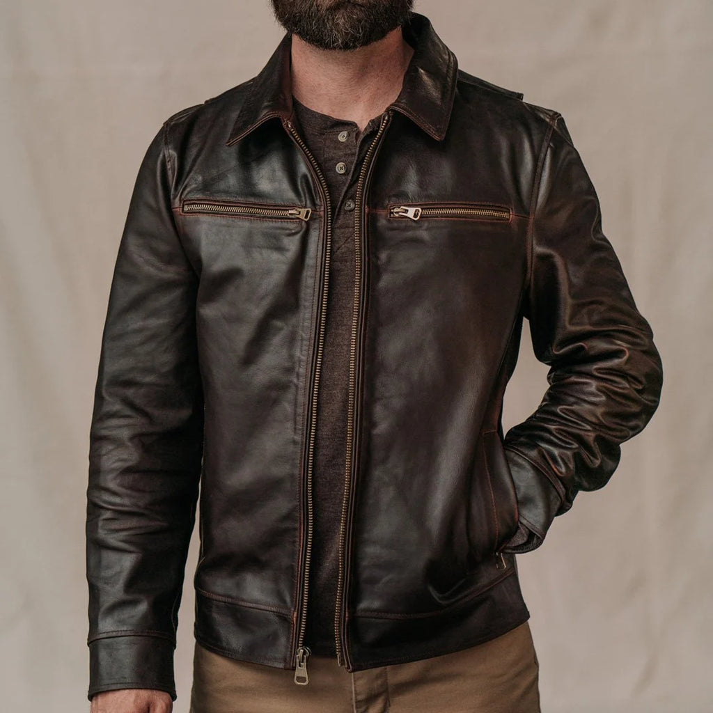 Men's Dark Brown Legacy Leather Flight Jacket – Full Grain Cow Leather