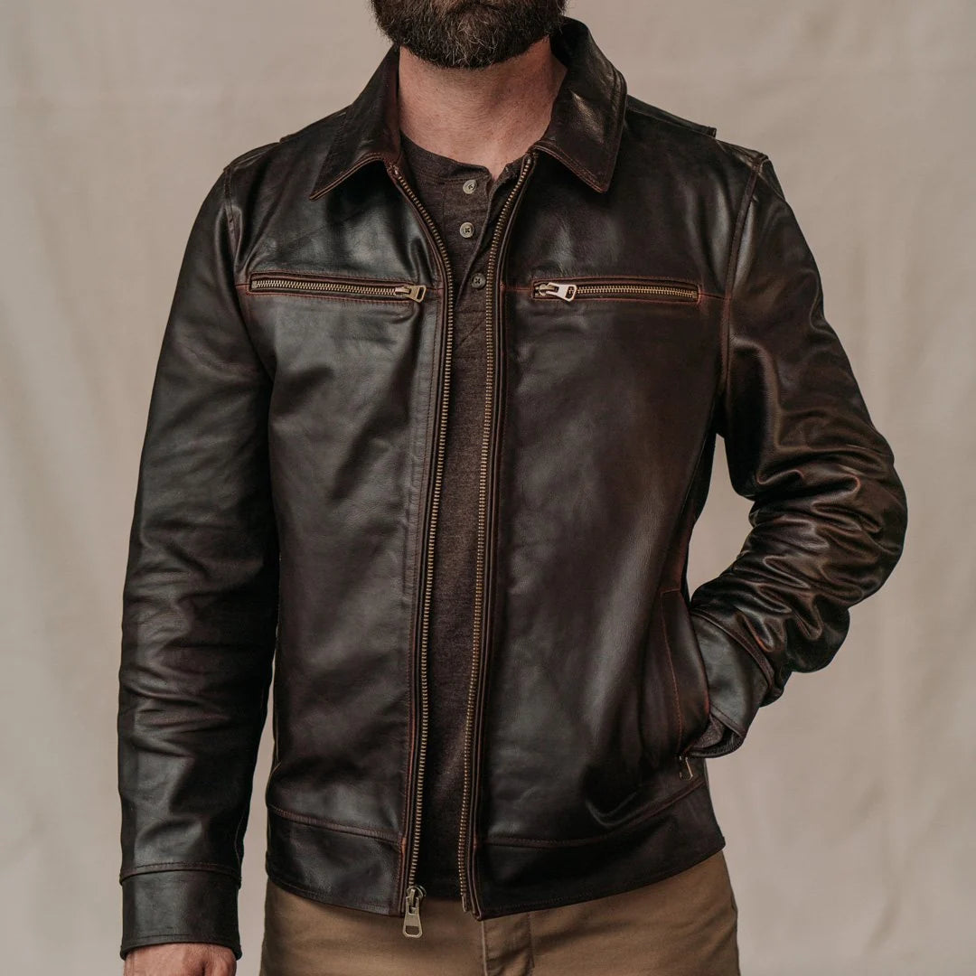 Men's Dark Brown Legacy Leather Flight Jacket – Full Grain Cow Leather